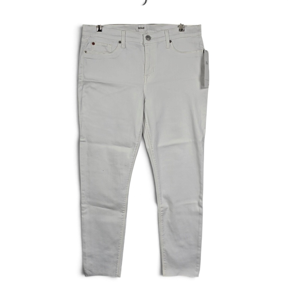 Hudson Jeans Women 32 Krista Super Skinny White Raw Hem NWT Designer Denim Pants